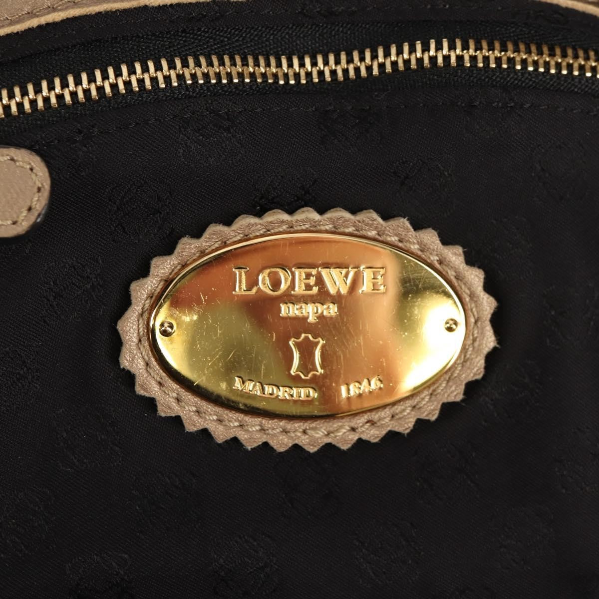 Loewe Anagram Logo Nappa Aire Hand Bag Leather, GOLD, LEATHER, Handbag
