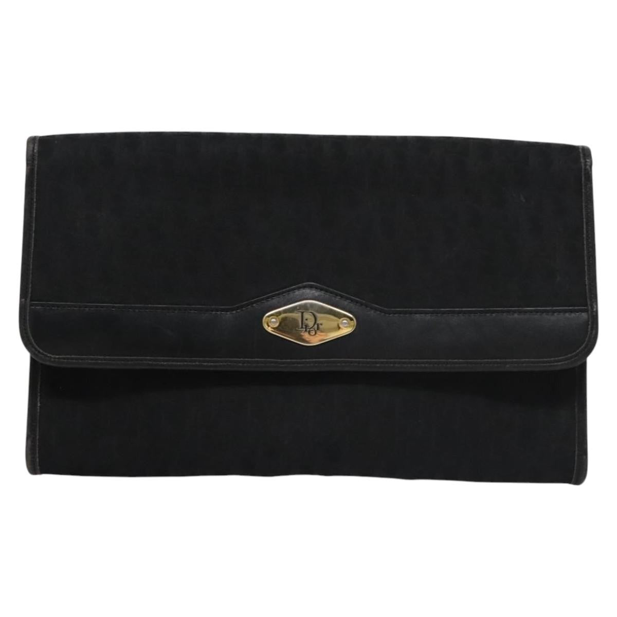 Christian Dior Vintage Chain Flap Shoulder Bag Diorissimo Canvas, BLACK, CANVAS, Shoulder bag