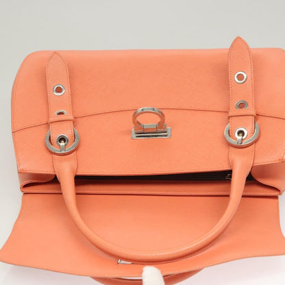 Salvatore Ferragamo Gancini handbag Leather, PINK, LEATHER, Handbag