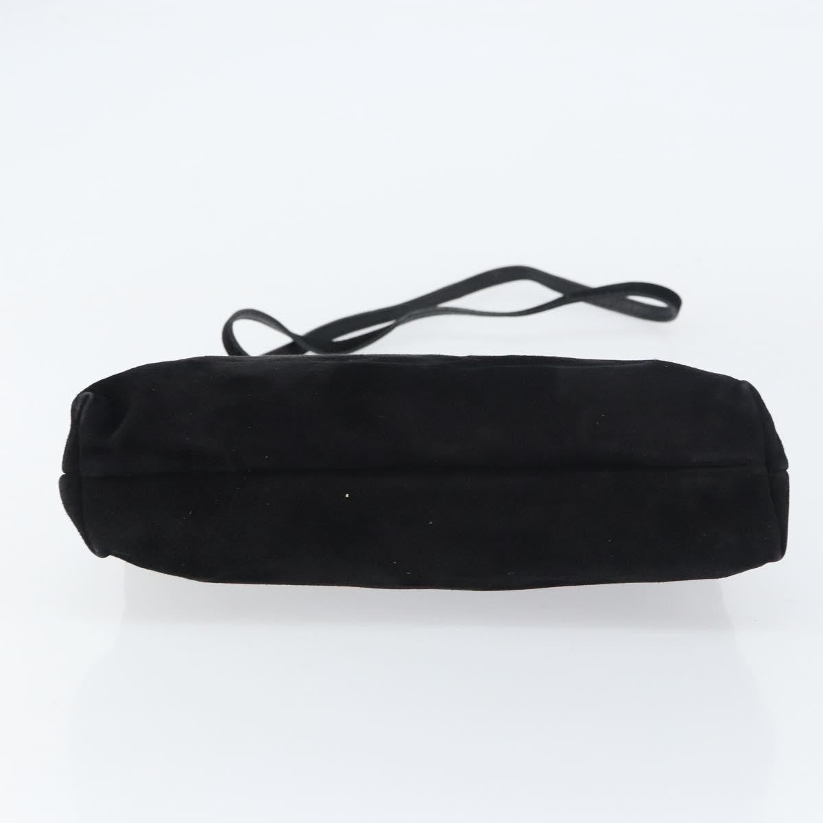 Salvatore Ferragamo Vala Shoulder Bag Suede, BLACK, SUEDE, Shoulder bag