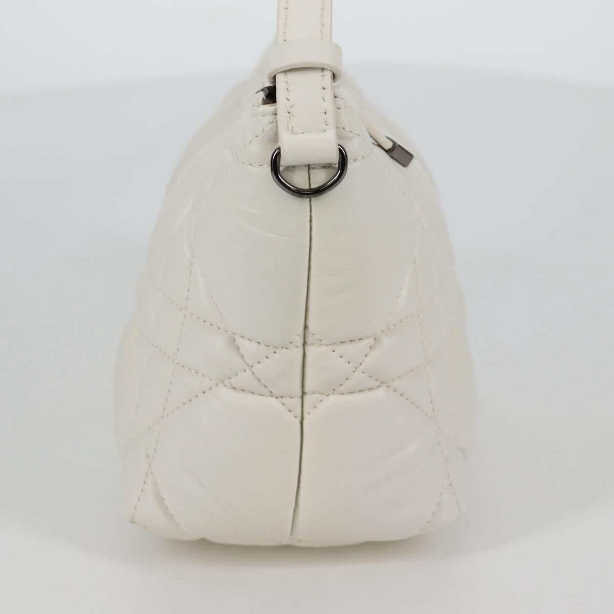 Christian Dior DiorTravel Nomad Pouch Macrocannage Quilt Calfskin, WHITE, LEATHER, Clutche & pouche