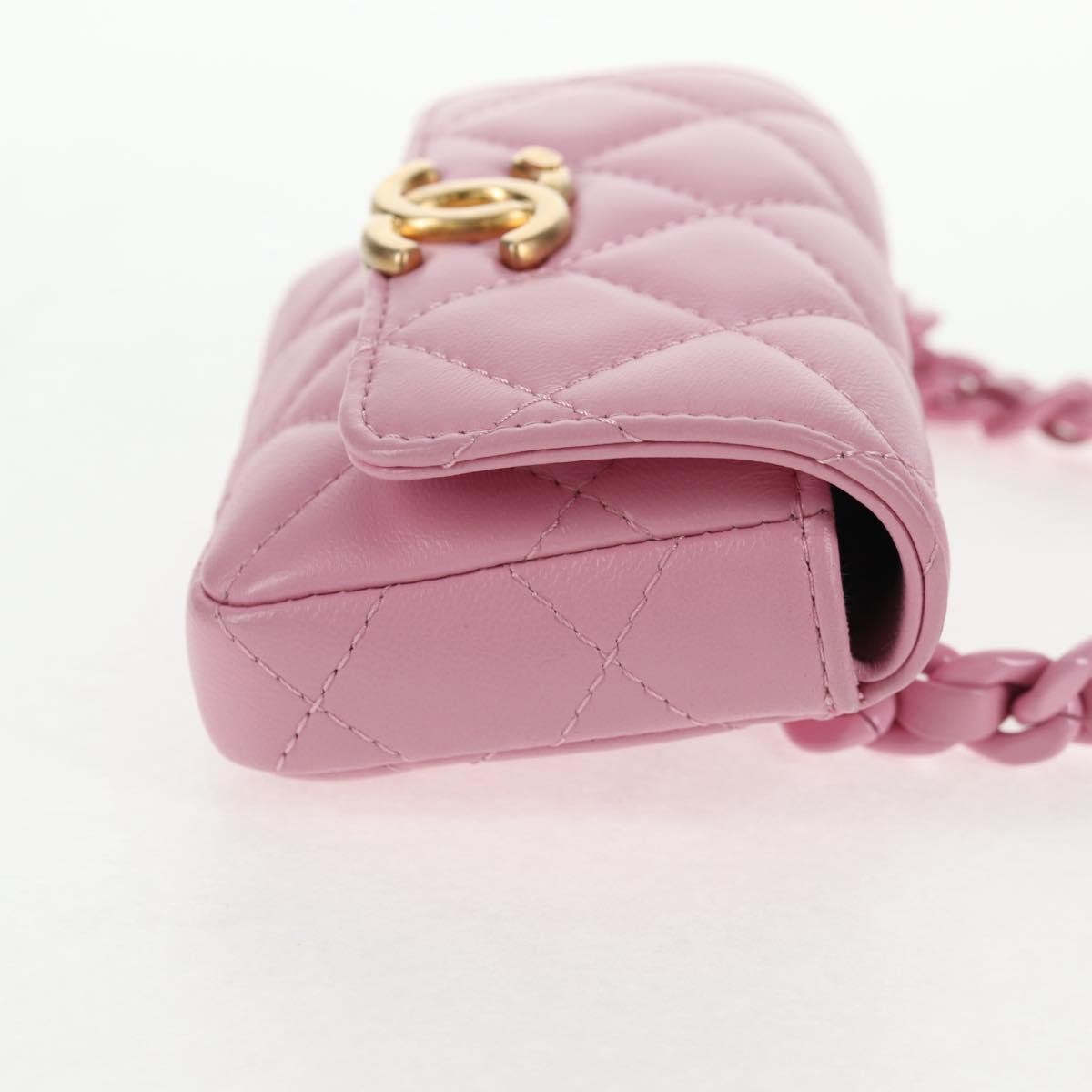 Chanel Flat CC Crossbody Bag Leather, PINK, LEATHER, Crossbody bag