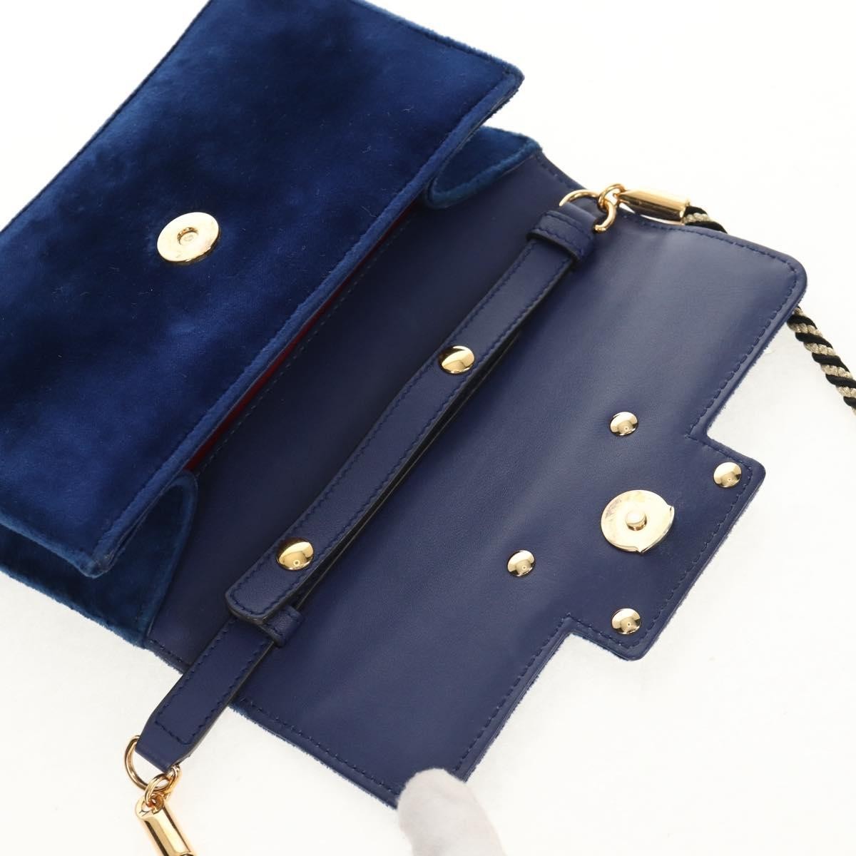 Gucci G Broadway Shoulder Bag Velvet with Crystals, BLUE, VELVET, Shoulder bag