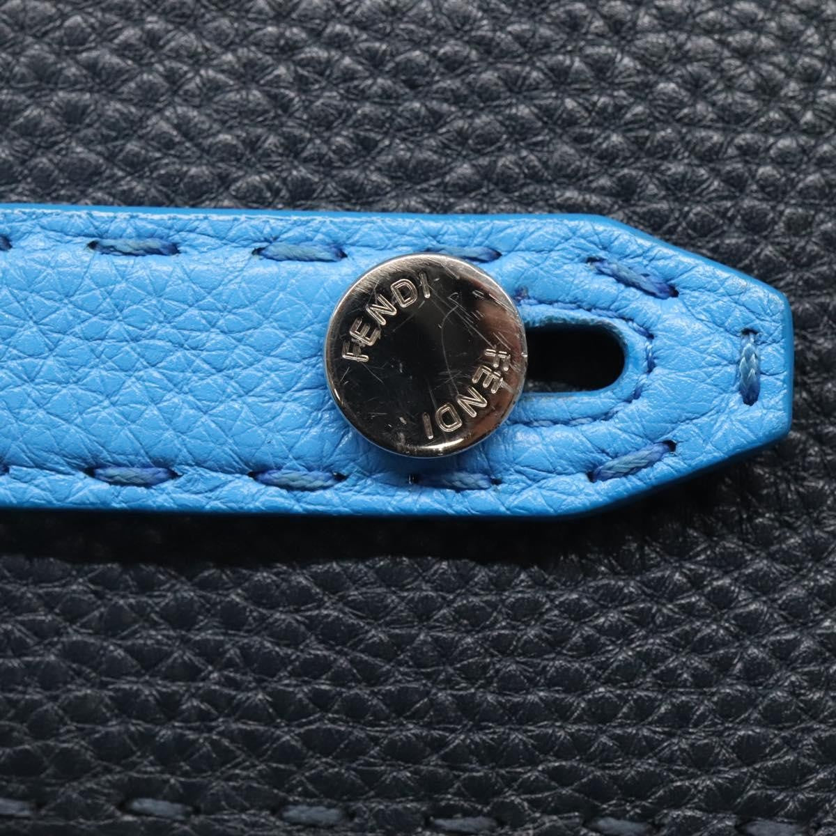 Fendi Selleria Zip Pouch Leather, BLACK, LEATHER, Clutche & pouche