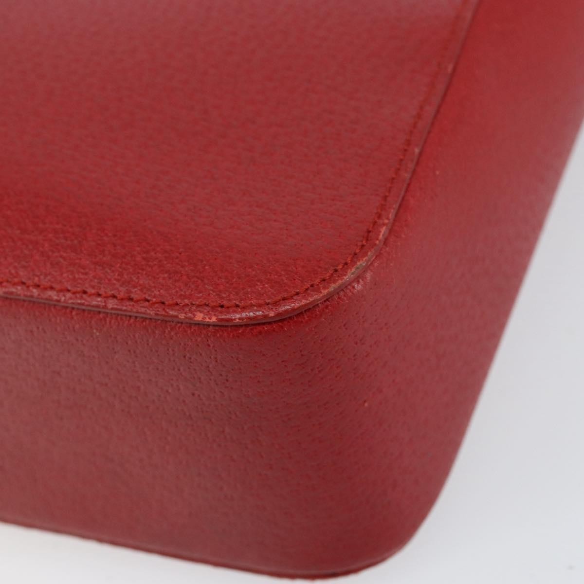 Gucci Vintage Bamboo Handle Bag Leather, RED, LEATHER, Handbag