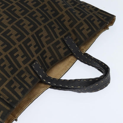Fendi Open Shopping Tote Zucca Canvas, BROWN, CANVAS, Tote bag