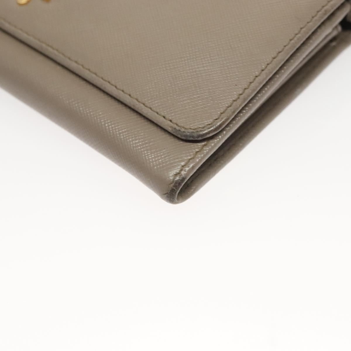 Prada Wallet on Strap Saffiano Leather, BEIGE, LEATHER, Shoulder bag