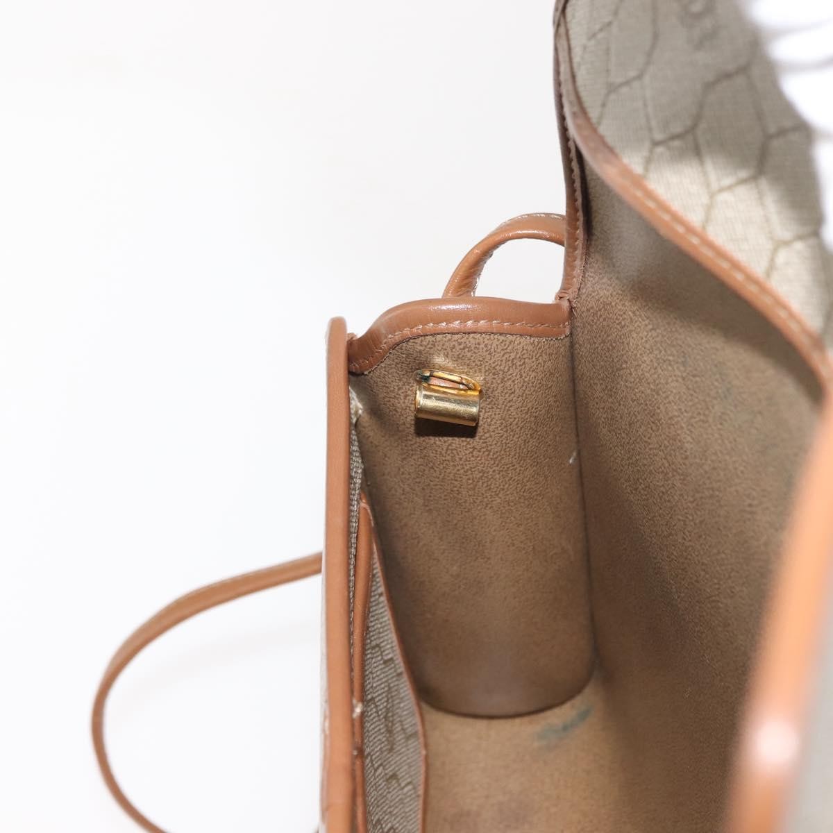 Christian Dior Vintage Honeycomb Flap Crossbody Bag Canvas and Leather, BEIGE, CANVAS, Shoulder bag