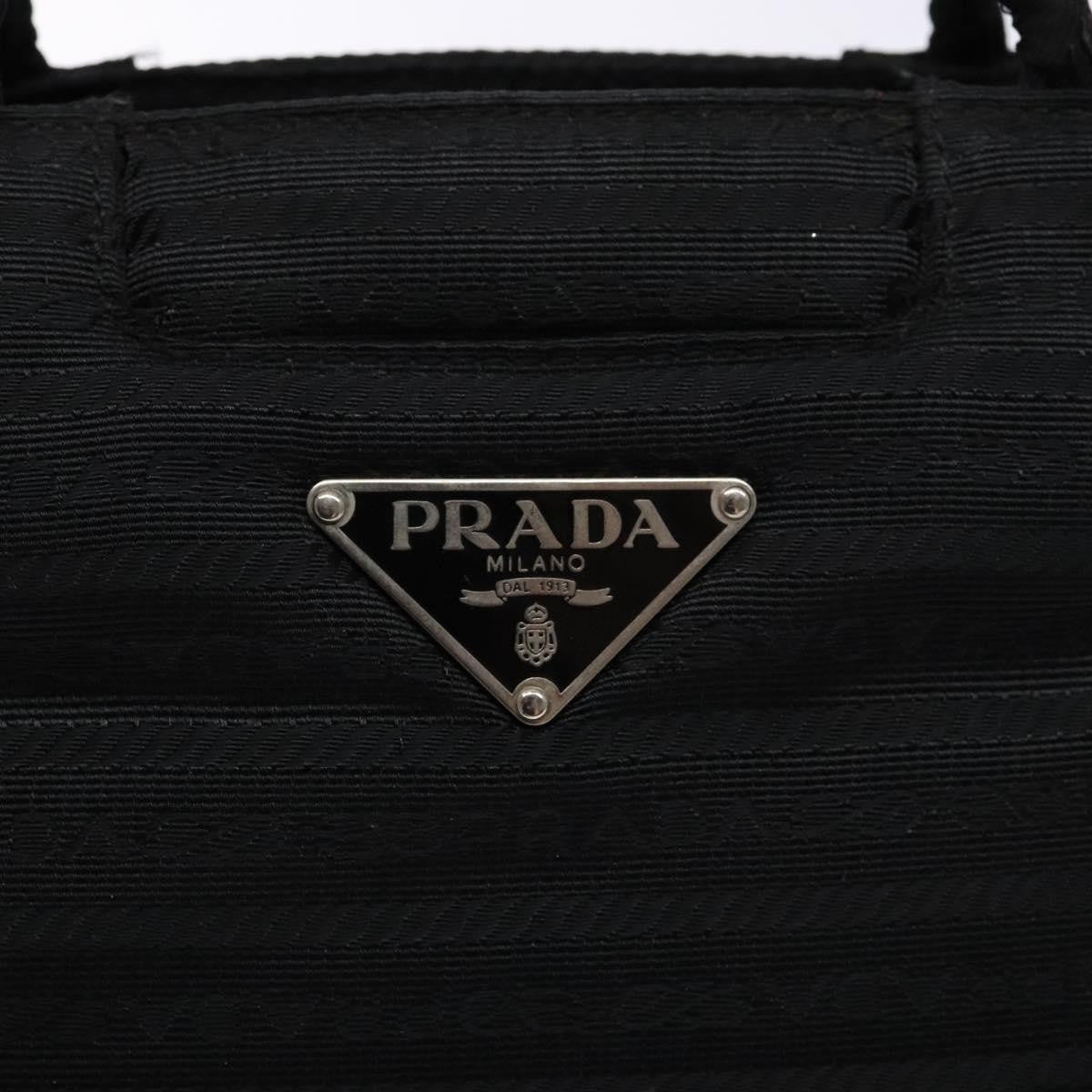 Prada Vintage Zip Handbag Tessuto, BLACK, NYLON, Handbag