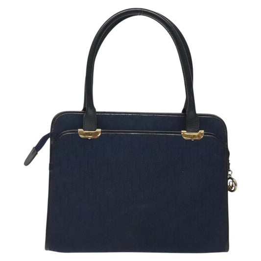 Christian Dior Vintage Trotter Handbag Canvas, NAVY, CANVAS, Handbag