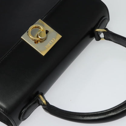 Celine Vintage Logo Top Handle Bag Leather, BLACK, LEATHER, Handbag