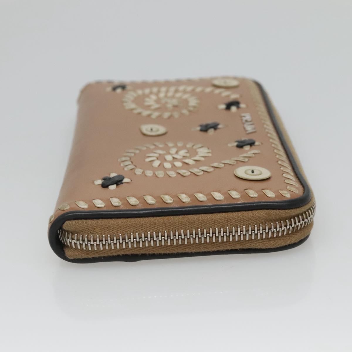 Prada Continental Wallet Saffiano Leather, BEIGE, LEATHER, Wallets