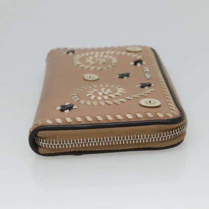 Prada Continental Wallet Saffiano Leather, BEIGE, LEATHER, Wallets