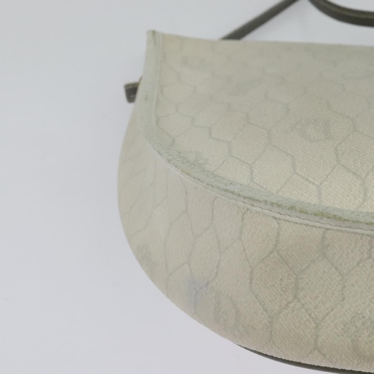 Christian Dior Vintage Honeycomb Shoulder Bag Canvas, WHITE, CANVAS, Shoulder bag