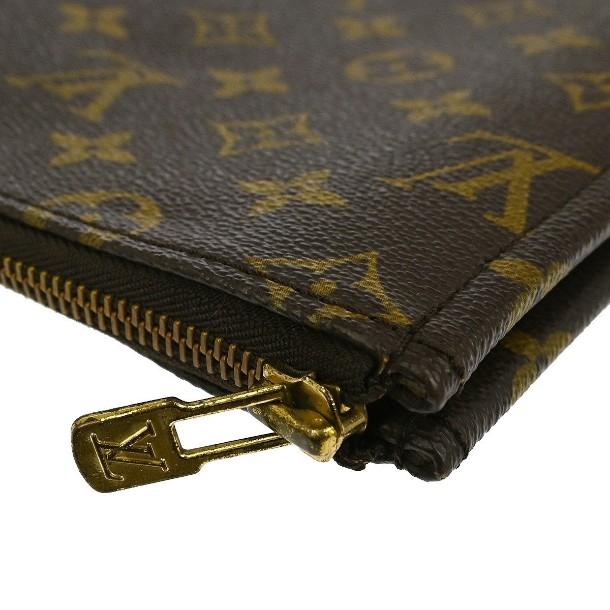 Louis Vuitton Poche Documents Monogram Canvas, BROWN, CANVAS, Clutche & pouche
