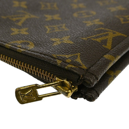 Louis Vuitton Poche Documents Monogram Canvas, BROWN, CANVAS, Clutche & pouche
