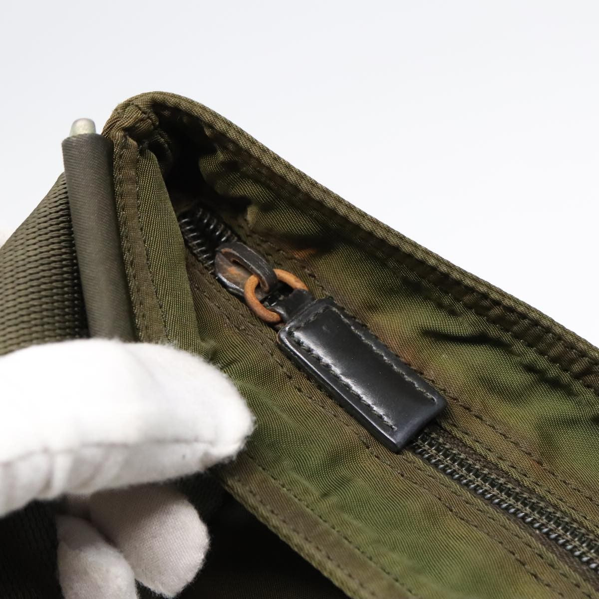 Prada Flat Messenger Bag Tessuto, KHAKI, NYLON, Shoulder bag