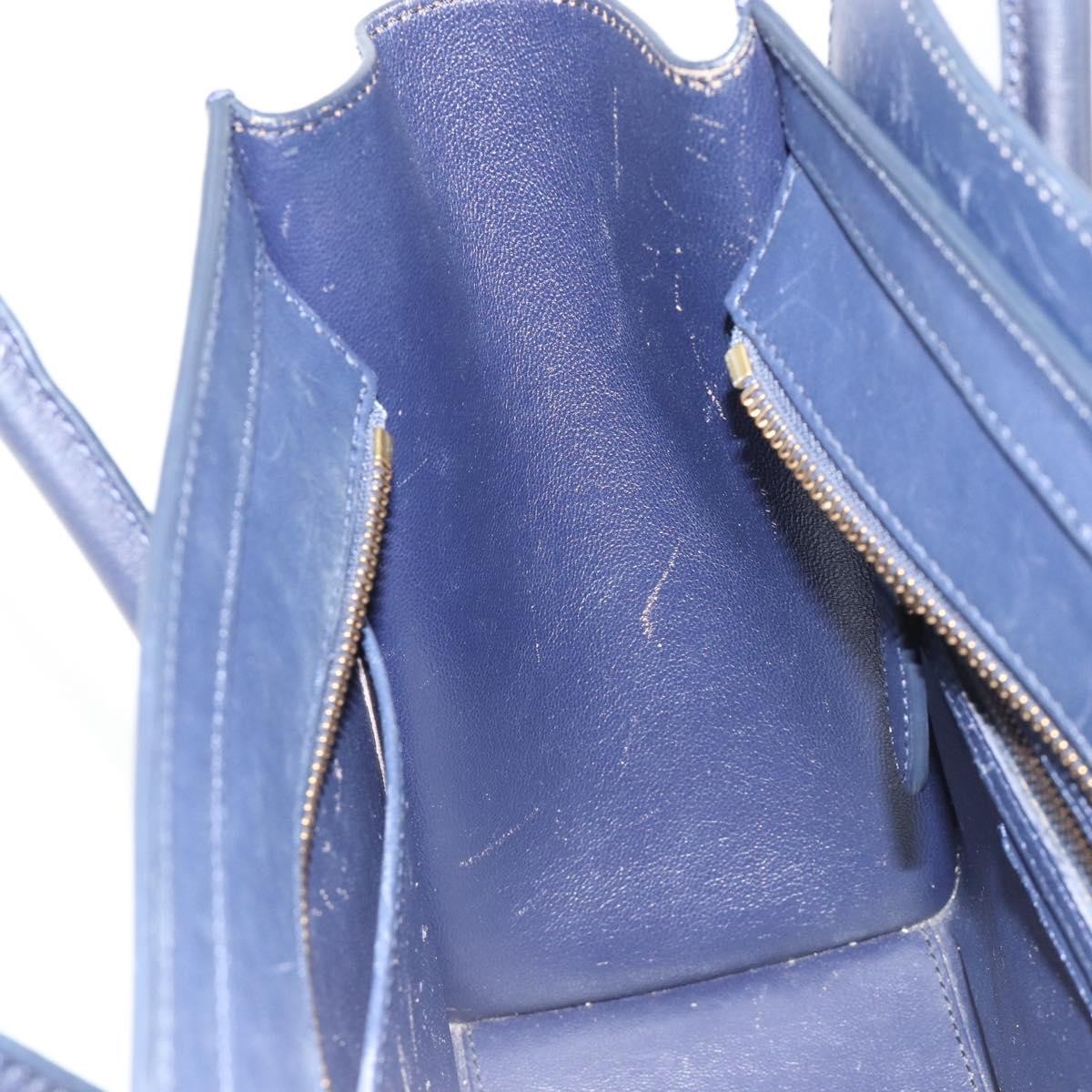Celine Tricolor Luggage Bag Leather, Navy, Leather, Handbag