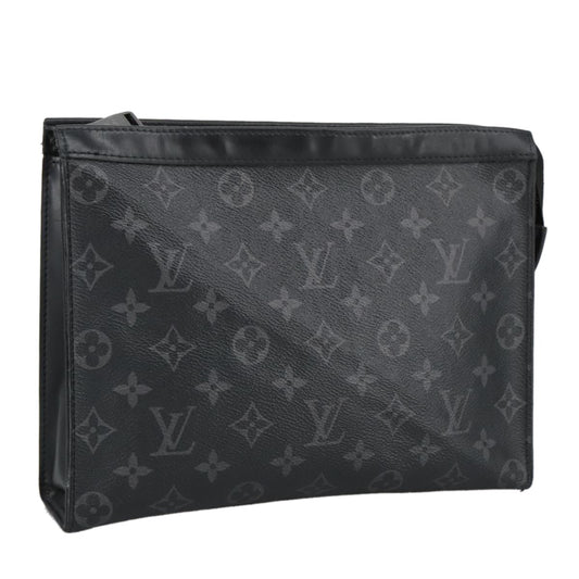 Louis Vuitton Pochette Voyage Monogram Eclipse Canvas, BLACK, CANVAS, Clutche & pouche