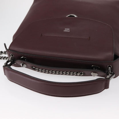 Fendi Back to School Backpack Leather, BURGUNDY, LEATHER, Backpack