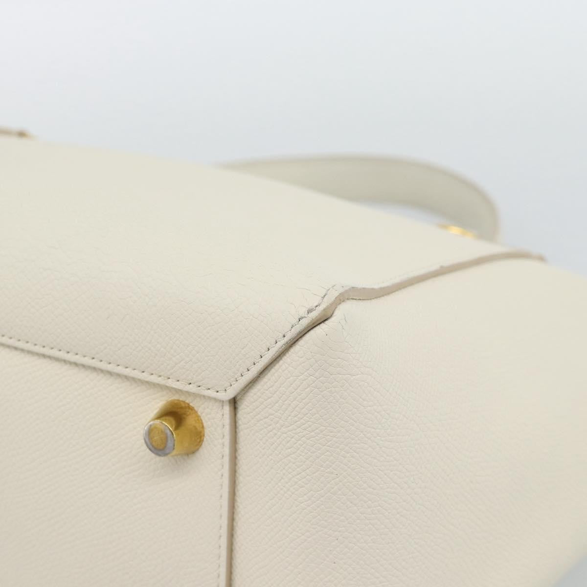 Celine Belt Bag Textured Leather, White, Leather, Handbag