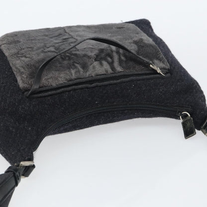 Prada Vintage Shoulder Bag Wool, BLACK, WOOL, Shoulder bag