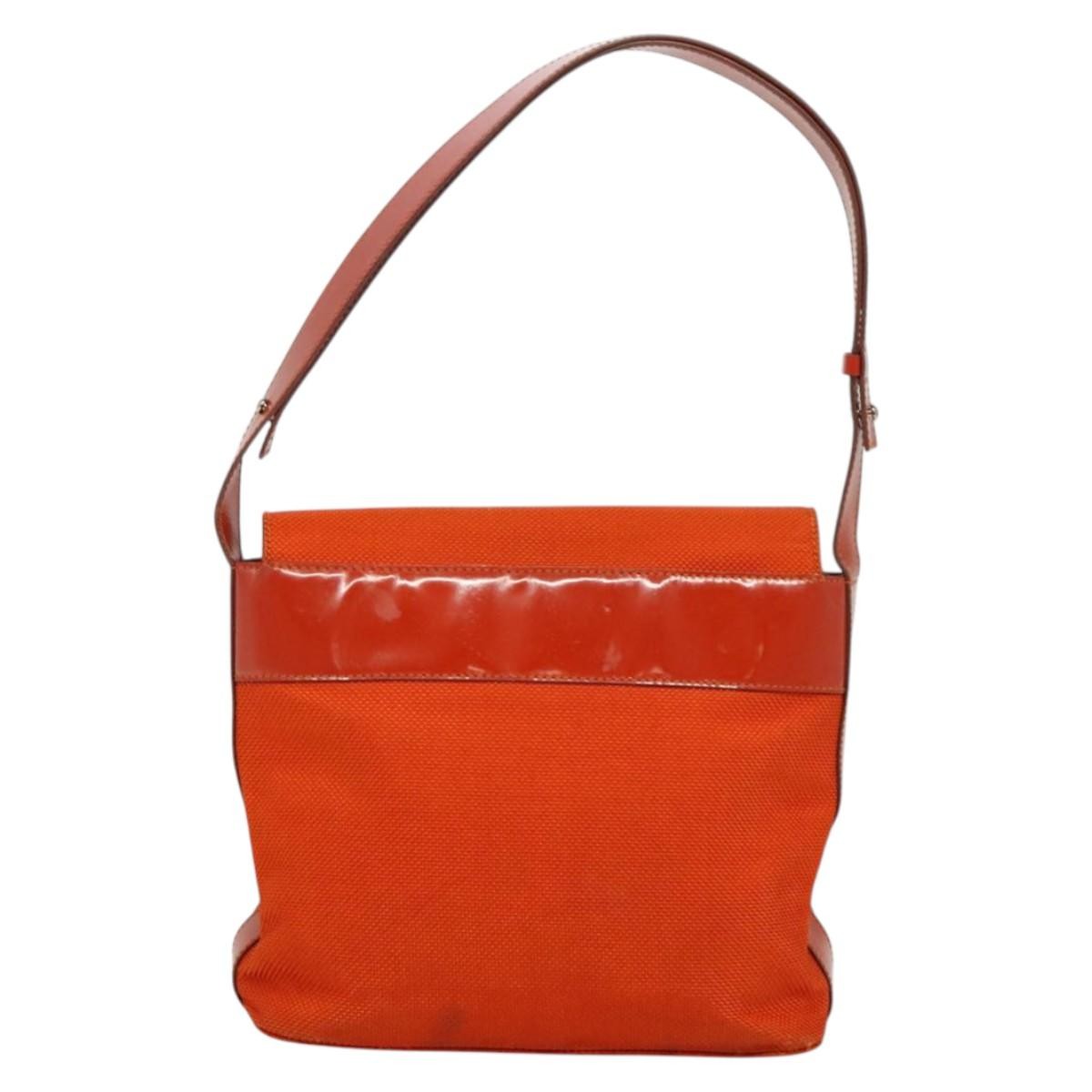 Celine Shoulder Bag Canvas, ORANGE, CANVAS, Shoulder bag