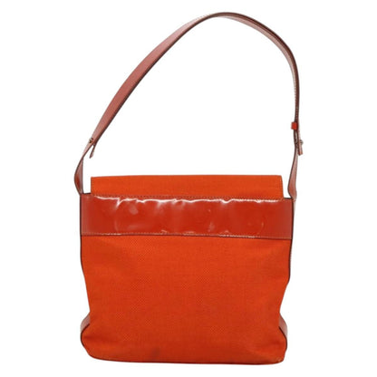 Celine Shoulder Bag Canvas, ORANGE, CANVAS, Shoulder bag