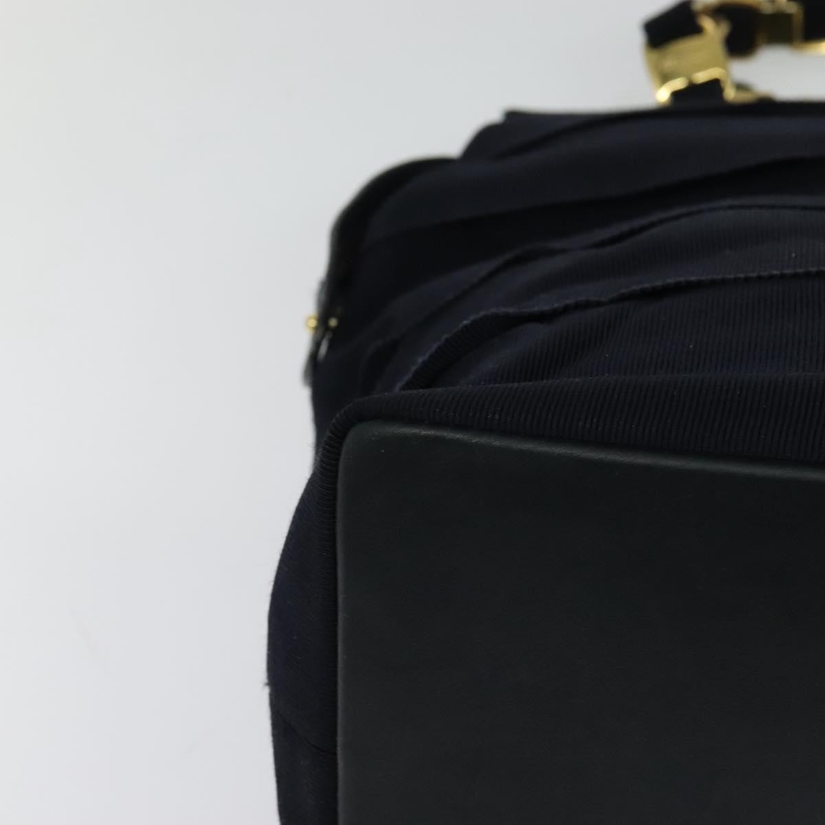 Salvatore Ferragamo Vala Shoulder Bag Canvas, NAVY, CANVAS, Shoulder bag