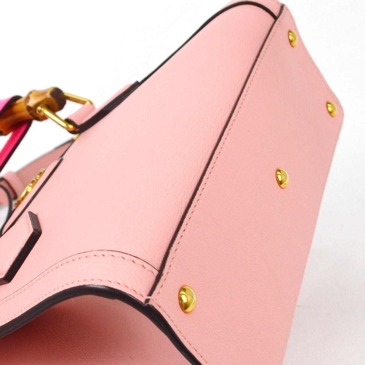 Gucci Diana NM Bamboo Handle Tote Leather, PINK, LEATHER, Tote bag