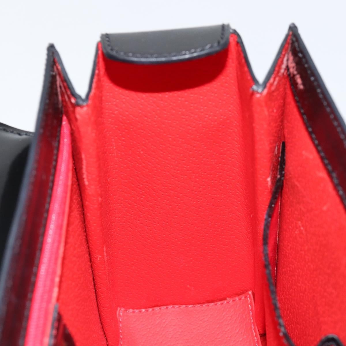 Celine Vintage Convertible Turnlock Top Handle Bag Leather, BLACK, LEATHER, Handbag