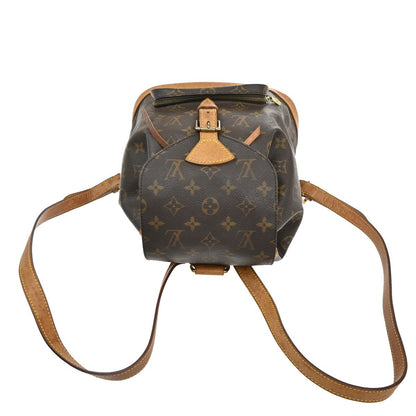 Louis Vuitton Montsouris Backpack Monogram Canvas, BROWN, LEATHER, Backpack
