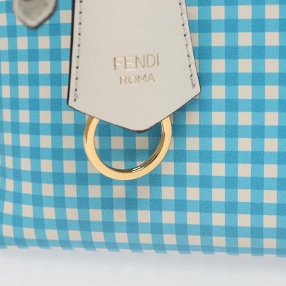 Fendi By The Way Satchel Printed Leather, BLUE, LEATHER, Handbag