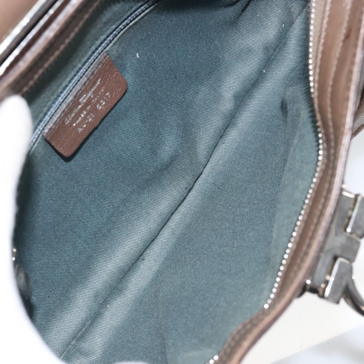 Salvatore Ferragamo Gancini handbag Leather, BROWN, LEATHER, Handbag