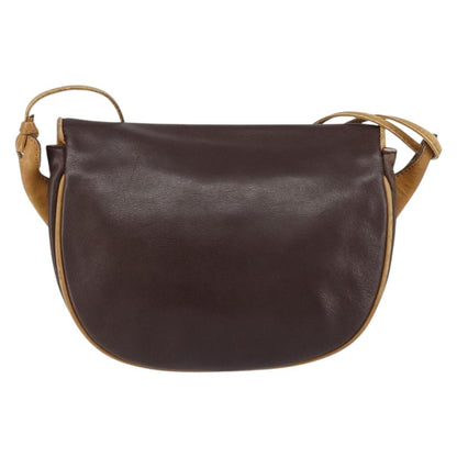 Celine Vintage Shoulder Bag Leather, BROWN, LEATHER, Shoulder bag