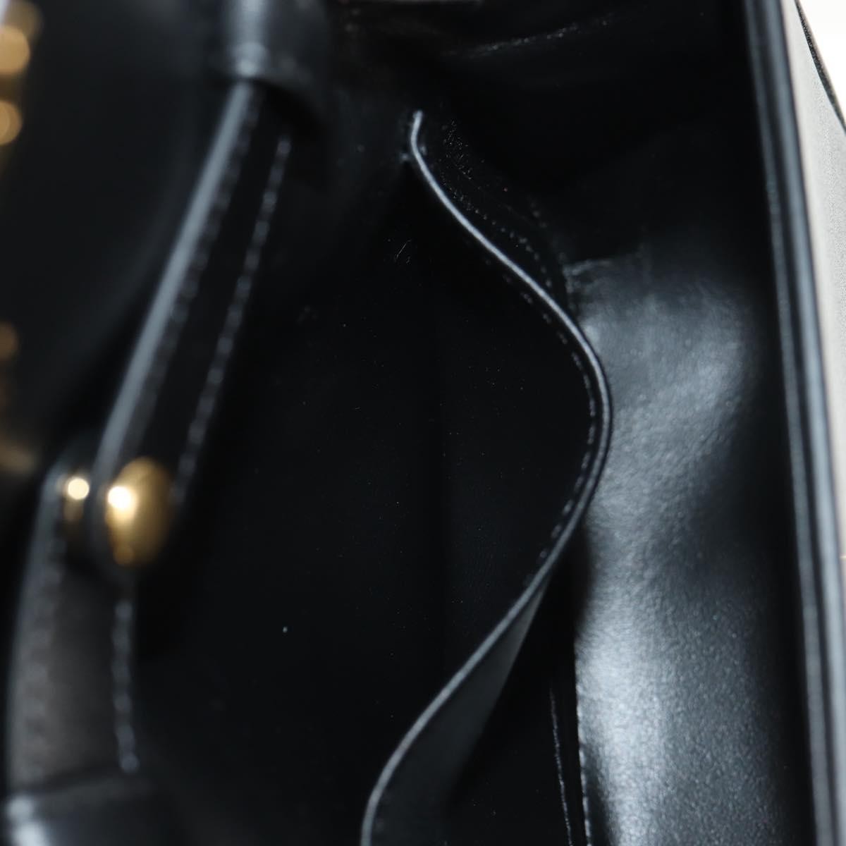 Celine Vintage Triomphe Shoulder Bag Leather, Black, Leather, Handbag