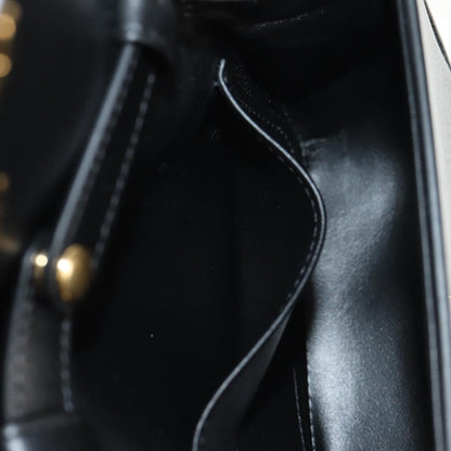 Celine Vintage Triomphe Shoulder Bag Leather, Black, Leather, Handbag