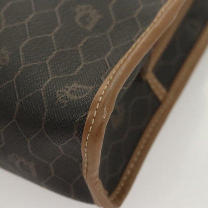 Christian Dior Vintage Honeycomb Zip Pouch Coated Canvas, BLACK, PVC,CANVAS, Clutche & pouche