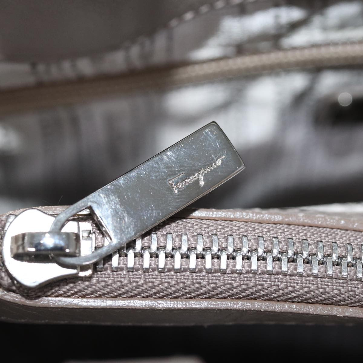 Salvatore Ferragamo Vala Handbag Patent leather, BEIGE, PATENT_LEATHER, Handbag