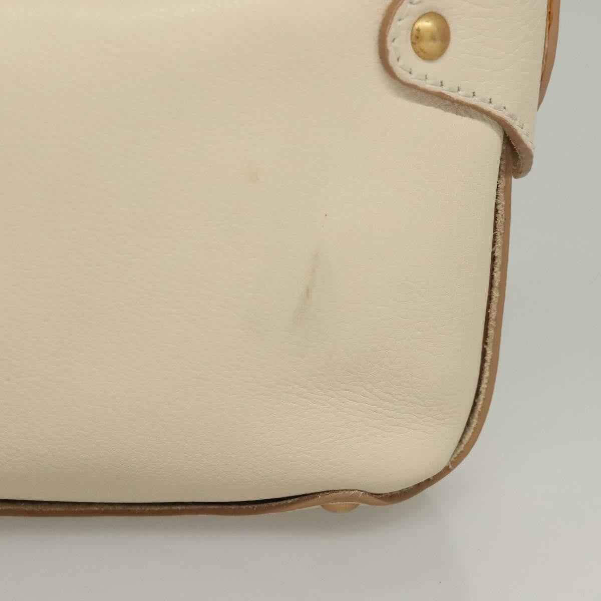 Salvatore Ferragamo Gancini handbag Leather, WHITE, LEATHER, Handbag