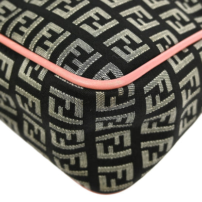 Fendi Zucchino Canvas, BLACK, CANVAS, Shoulder bag