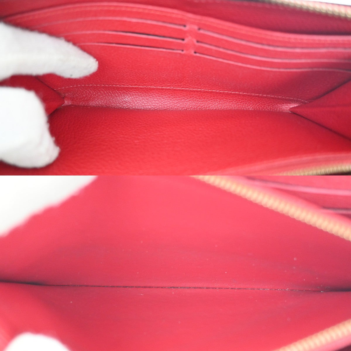 Louis Vuitton Zippy Wallet NM Leather Empreinte, RED, LEATHER, Wallets