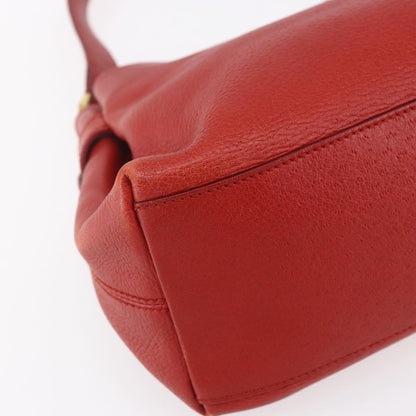 Salvatore Ferragamo Gancini Shoulder Bag Leather, RED, LEATHER, Shoulder bag