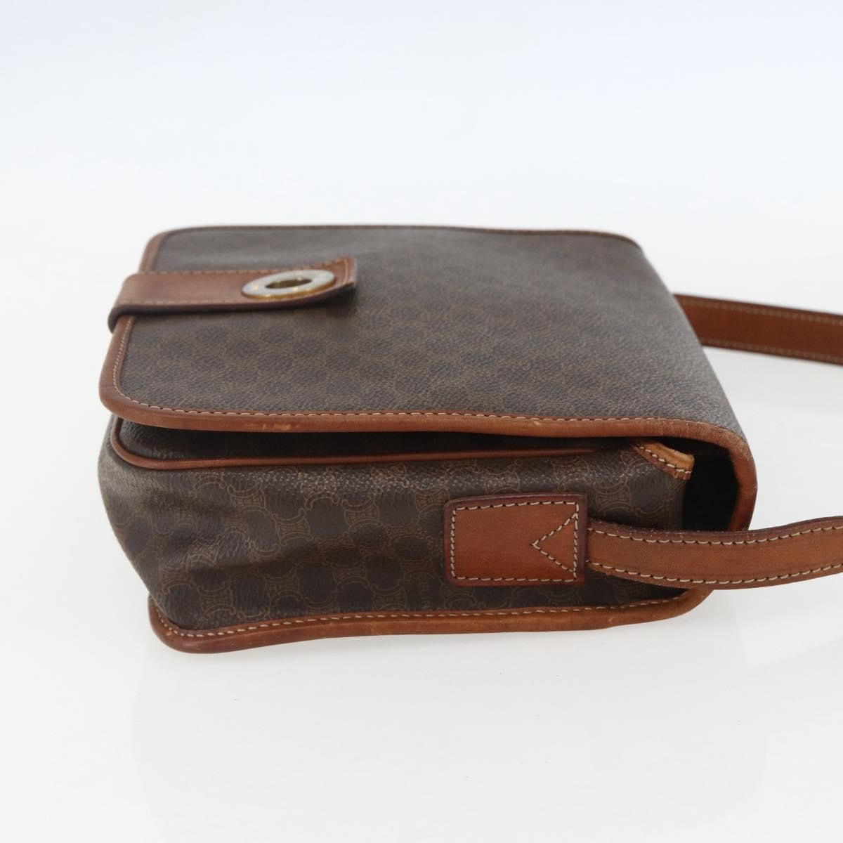 Celine Macadam Shoulder Bag PVC Leather, BROWN, PVC, Shoulder bag