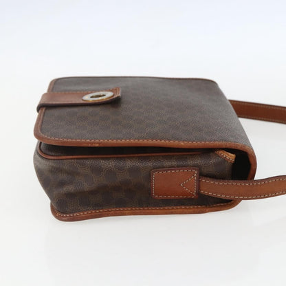 Celine Macadam Shoulder Bag PVC Leather, BROWN, PVC, Shoulder bag