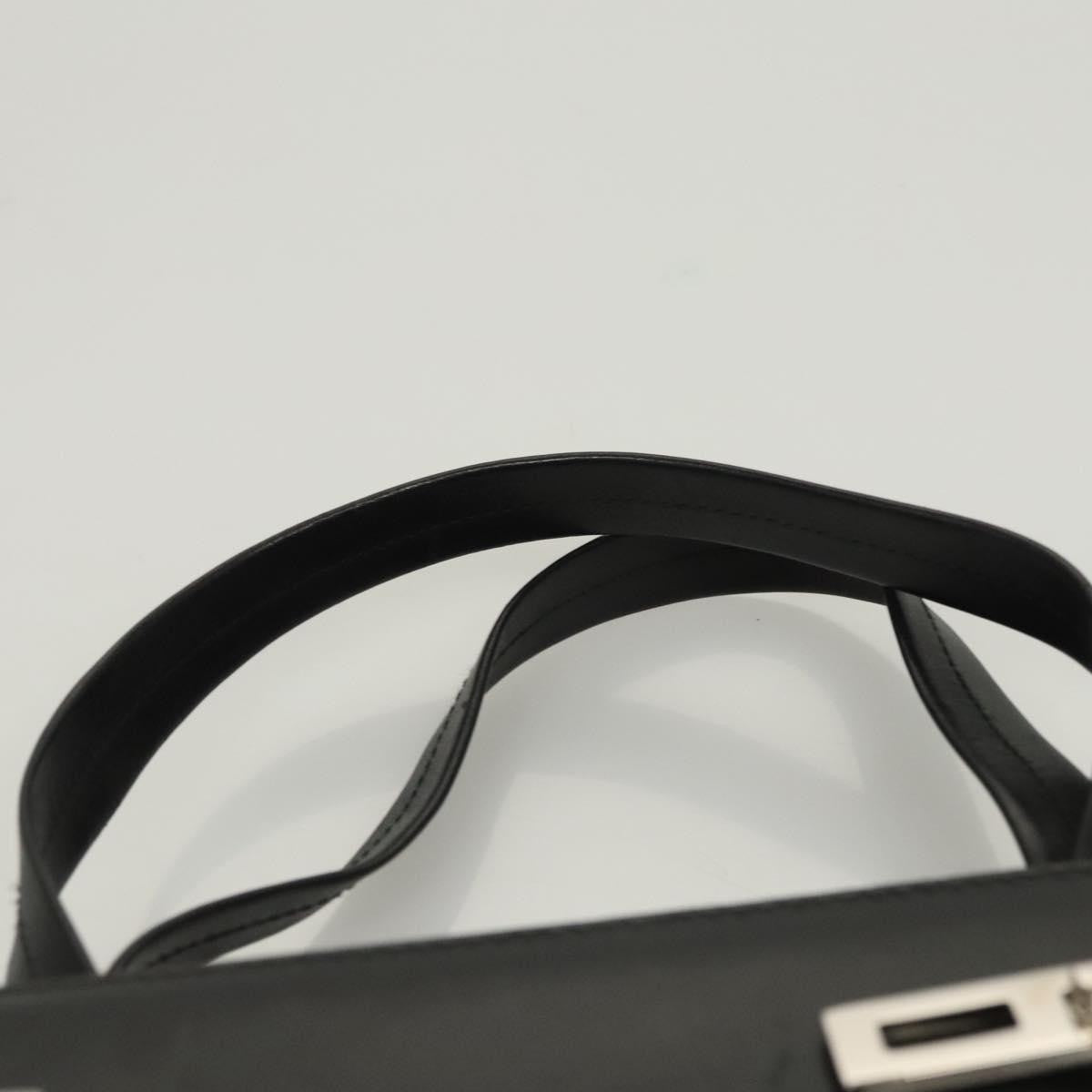 Salvatore Ferragamo Gancini handbag Leather, BLACK, LEATHER, Handbag