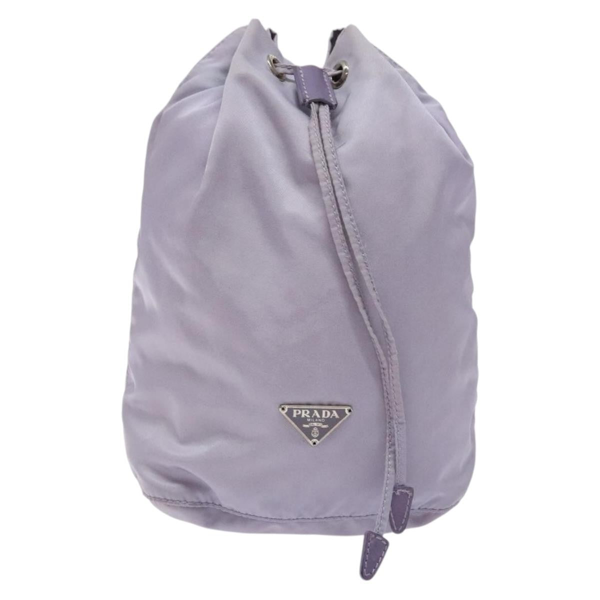 Prada Vela Drawstring Bucket Pouch Tessuto, PURPLE, NYLON, Clutche & pouche