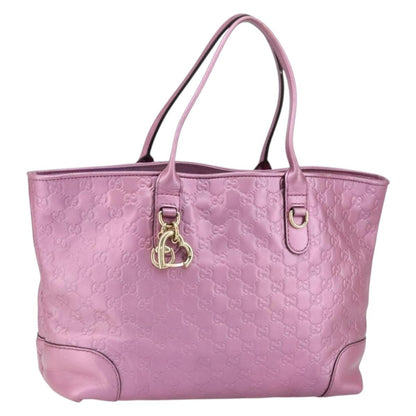 Gucci Heart Bit Open Tote Guccissima Leather, PINK, LEATHER, Tote bag
