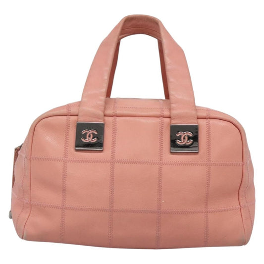 Chanel Chocolate Bar CC Bowler Bag Caviar skin, PINK, LEATHER, Handbag