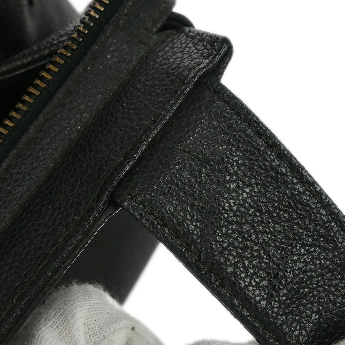 Chanel Vintage CC Lock Tote Leather, BLACK, LEATHER, Tote bag